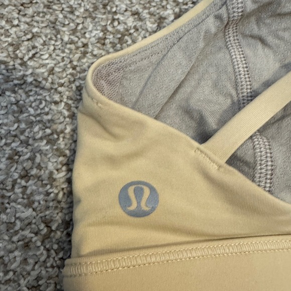 Lululemon Free To Be Serene Bra Yellow Beige Strappy Back Size 4 LW2AJ8S C/D Cup - Picture 3 of 4